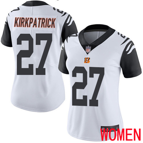 Cincinnati Bengals Limited White Women Dre Kirkpatrick Jersey NFL Footballl 27 Rush Vapor Untouchable